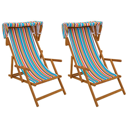 Deck Chair 2 pcs 3 Position Massiv Eukalyptus Trä