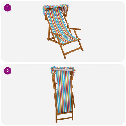 Deck Chair 2 pcs 3 Position Massiv Eukalyptus Trä