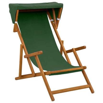 Deck Chair 2 pcs 3 Position Massiv Eukalyptus Trä Grön
