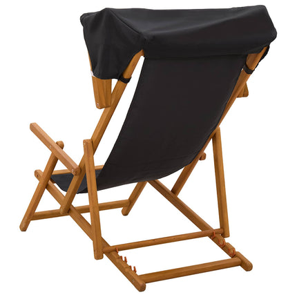 Deck Chair 2 pcs 3 Position Massiv Eukalyptus Trä Svart