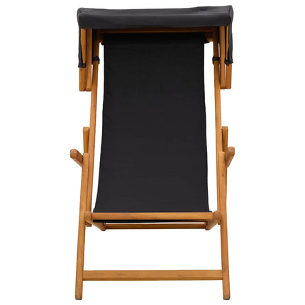 Deck Chair 2 pcs 3 Position Massiv Eukalyptus Trä Svart