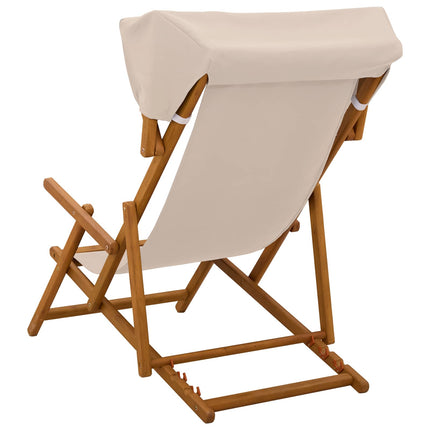 Deck Chair 2 pcs 3 Position Massiv Eukalyptus Trä Beige