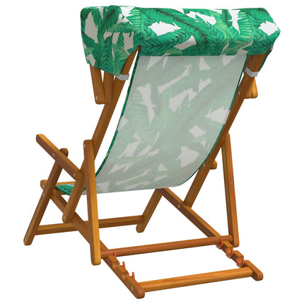 Deck Chair 2 pcs 3 Position Massiv Eukalyptus Trä Bladmönster