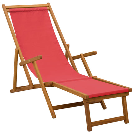 Hopfällbar solstol 2 pcs 3 Position Massiv Eukalyptus Trä Röd