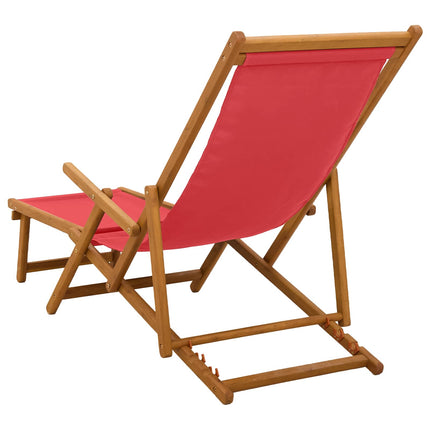 Hopfällbar solstol 2 pcs 3 Position Massiv Eukalyptus Trä Röd