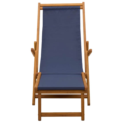 Hopfällbar solstol 2 pcs 3 Position Massiv Eukalyptus Trä Blå
