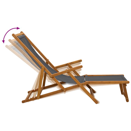 Hopfällbar solstol 2 pcs 3 Position Massiv Eukalyptus Trä Grå