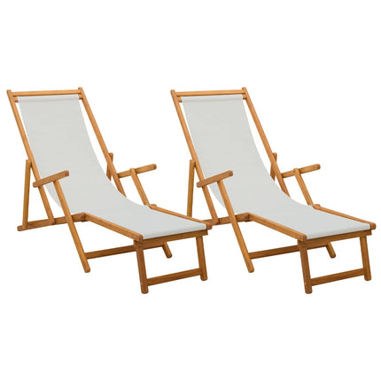 Hopfällbar solstol 2 pcs 3 Position Massiv Eukalyptus Trä