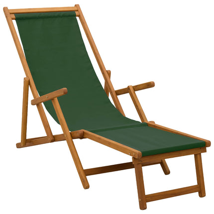 Hopfällbar solstol 2 pcs 3 Position Massiv Eukalyptus Trä Grön