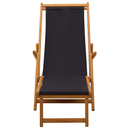 Hopfällbar solstol 2 pcs 3 Position Massiv Eukalyptus Trä Svart