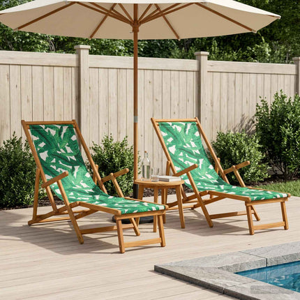Hopfällbar solstol 2 pcs 3 Position Massiv Eukalyptus Trä