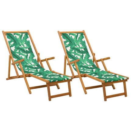 Hopfällbar solstol 2 pcs 3 Position Massiv Eukalyptus Trä