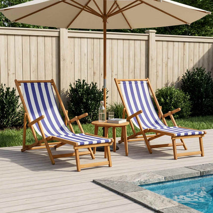 Hopfällbar solstol 2 pcs 3 Position Massiv Eukalyptus Trä