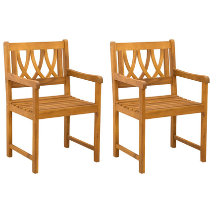 Trädgårdsstolar 2 pcs Naturlig Massivt Akaciaträ