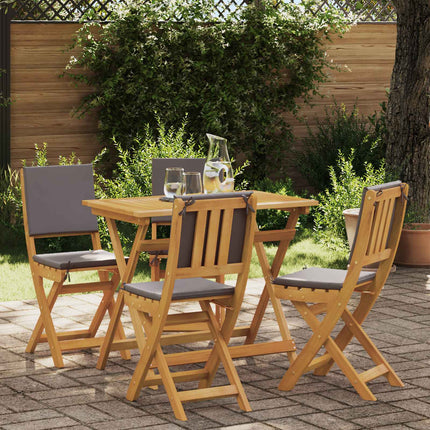 Utemöbler Bistro Stolar med kudde 4 pcs Mörkgrå 38 x 46 x 85 cm