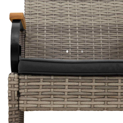 Trädgårdsstolar 2 pcs Grå och mörkgrå Poly Rattan och Akacia