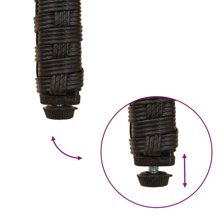Trädgårdsstolar 2 pcs Svart och turkos Poly Rattan och Akacia