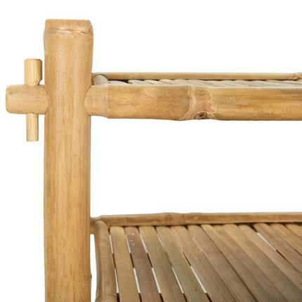 Skoställ med hylla Naturlig 4-hylla Bambu