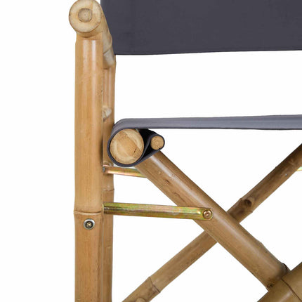 Hopfällbar regissörsstol 2 pcs Naturfärg Bambus