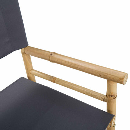 Hopfällbar regissörsstol 2 pcs Naturfärg Bambus