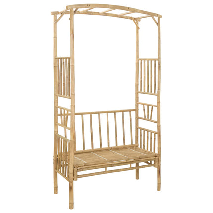 Trädgårdsbåge med bänk Naturfärg 115 x 50 x 205 cm Bambus