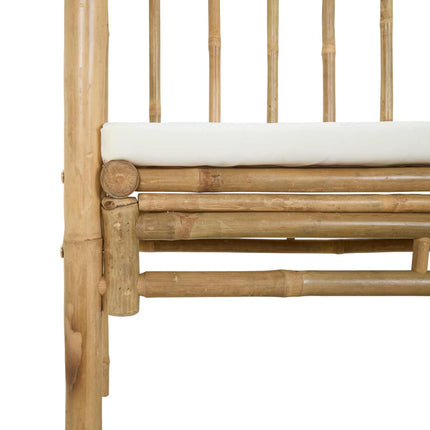 Trädgårdsbåge med bänk Gräddvit 115 x 50 x 205 cm Bambus