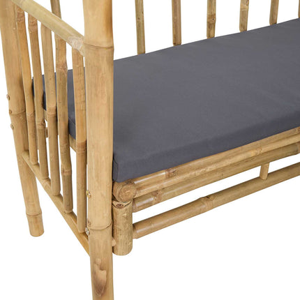 Trädgårdsbåge med bänk Mörkgrå 115 x 50 x 205 cm Bambus