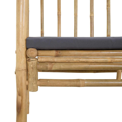 Trädgårdsbåge med bänk Mörkgrå 115 x 50 x 205 cm Bambus