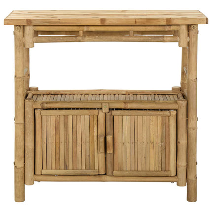 Konsolbord med hylla med dörr Naturfärg 80 x 35 x 75 cm Bambus