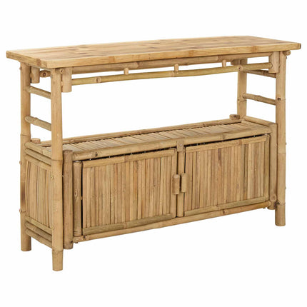 Konsolbord med hylla med dörr Naturfärg 110 x 35 x 75 cm Bambus