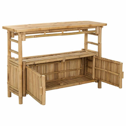 Konsolbord med hylla med dörr Naturfärg 110 x 35 x 75 cm Bambus