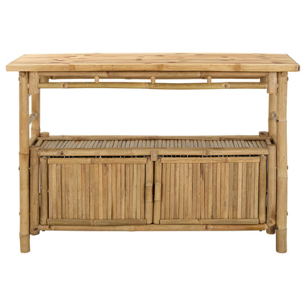 Konsolbord med hylla med dörr Naturfärg 110 x 35 x 75 cm Bambus