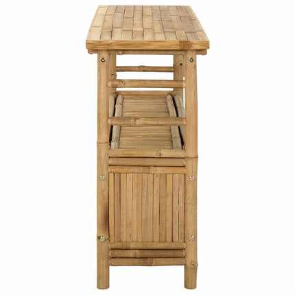 Konsolbord med hylla med dörr Naturfärg 110 x 35 x 75 cm Bambus