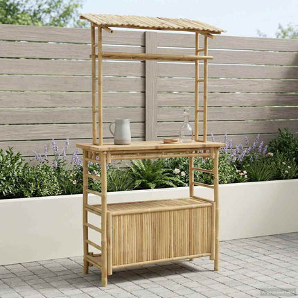 Utomhus Barbord Naturfärg 110 x 50 x 210 cm Bambus