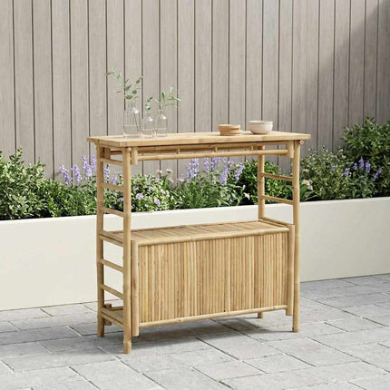 Utomhus Barbord Naturfärg 110 x 50 x 105 cm Bambus