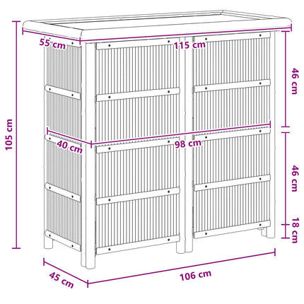 Utomhus Barbord Naturfärg 115 x 55 x 105 cm Bambus