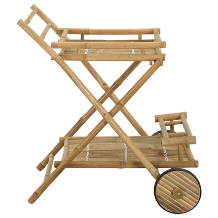 Serveringsvagn med hjul Naturlig 79 x 67,5 x 84 cm Bambu