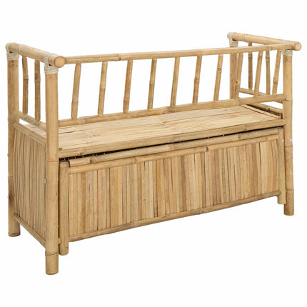 Trädgårdsförvaringsbänk 110 x 47 x 80 cm Bambus Naturfärg
