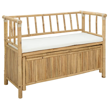 Trädgårdsförvaringsbänk 110 x 47 x 80 cm Bambus Naturfärg