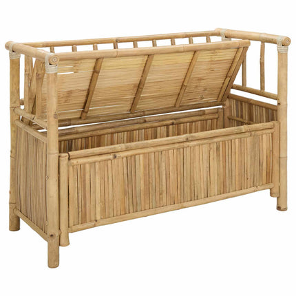 Trädgårdsförvaringsbänk 110 x 47 x 80 cm Bambus Naturfärg