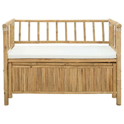 Trädgårdsförvaringsbänk 110 x 47 x 80 cm Bambus Naturfärg