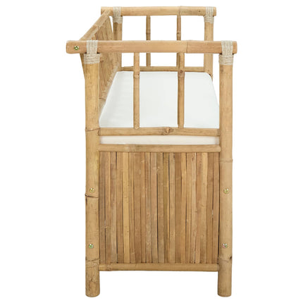 Trädgårdsförvaringsbänk 110 x 47 x 80 cm Bambus Naturfärg