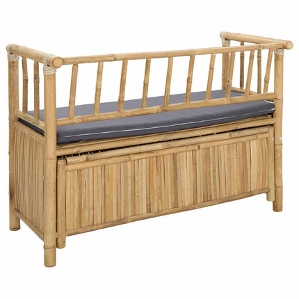 Trädgårdsförvaringsbänk 110 x 47 x 80 cm Bambus Naturfärg