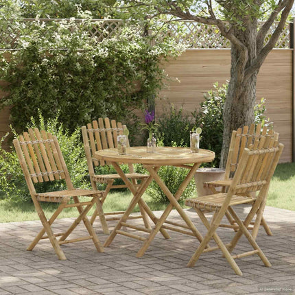 Trädgård Stol 4 pcs Naturfärg Bambus