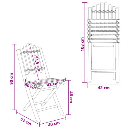 Trädgård Stol 4 pcs Naturfärg Bambus