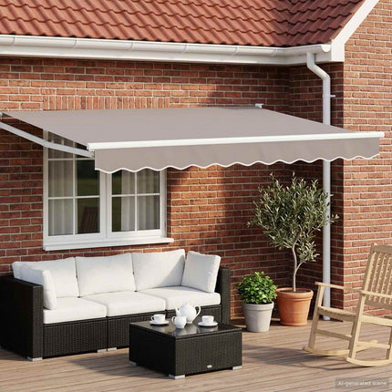 Manuell utdragbar markisram Vit 3,5 x 2 m Aluminium