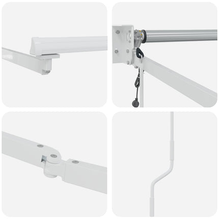 Elektrisk utdragbar markisram Vit 3 x 2 m Aluminium