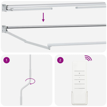 Elektrisk utdragbar markisram Vit 3,5 x 2 m Aluminium