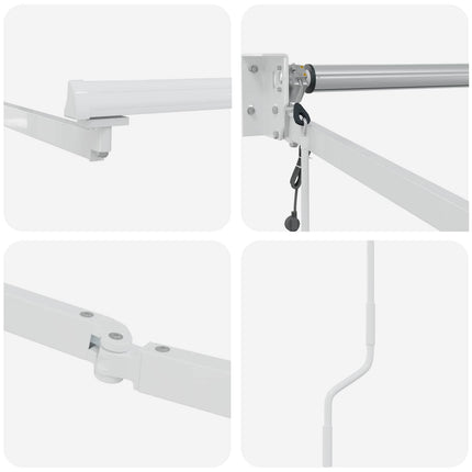 Elektrisk utdragbar markisram Vit 4 x 2 m Aluminium