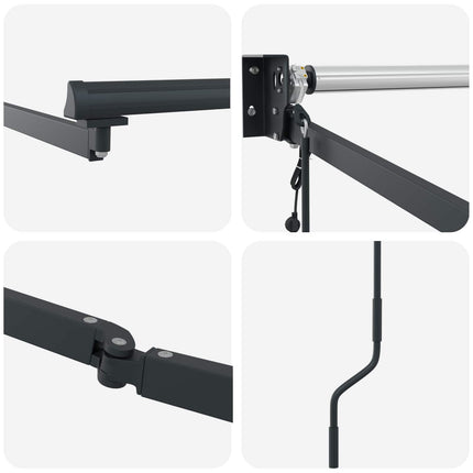 Elektrisk utdragbar markisram Antracit 3,5 x 2 m Aluminium